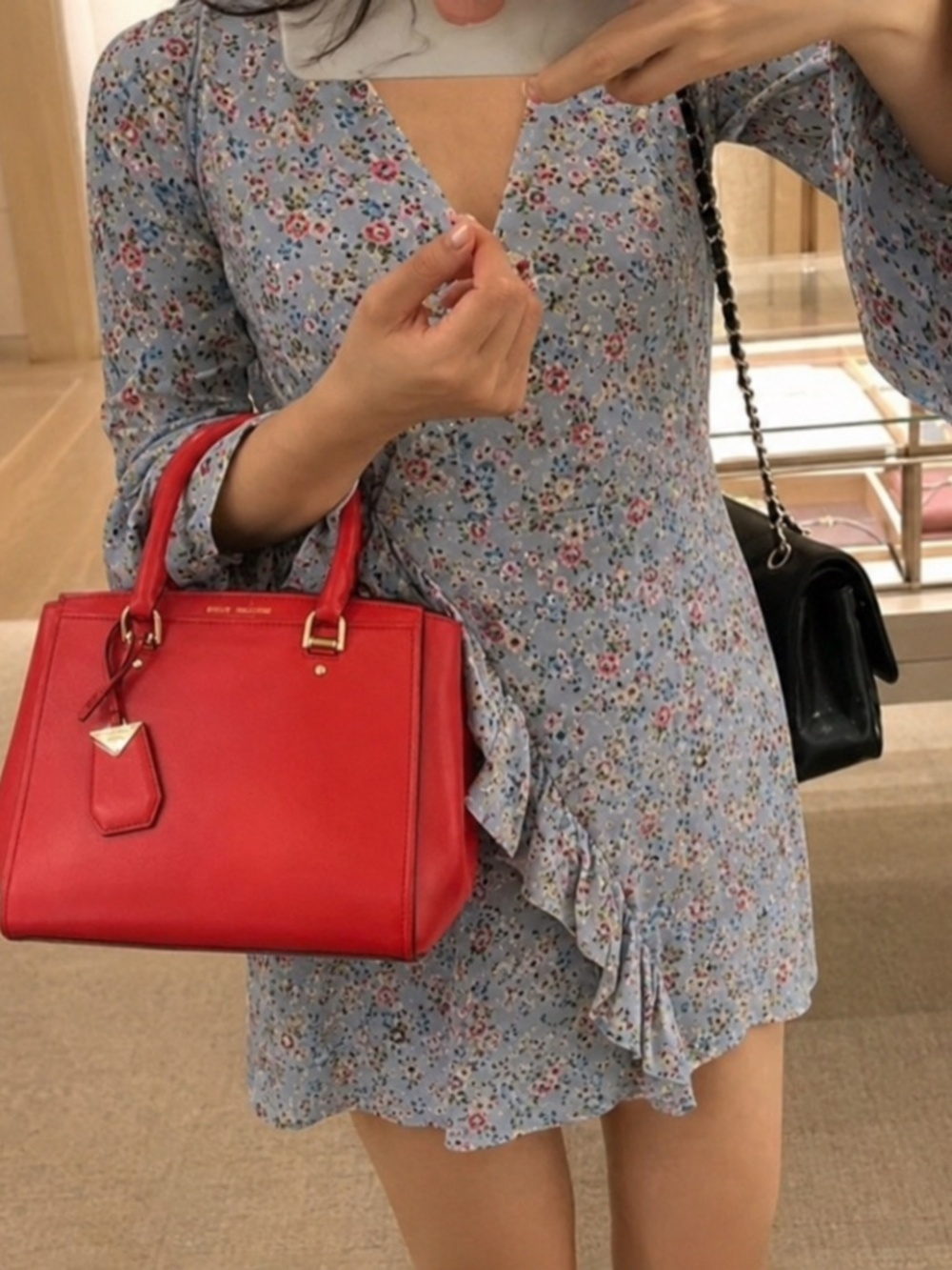 Michael Kors Deep Pink Leather Satchel with Detachable Strap
